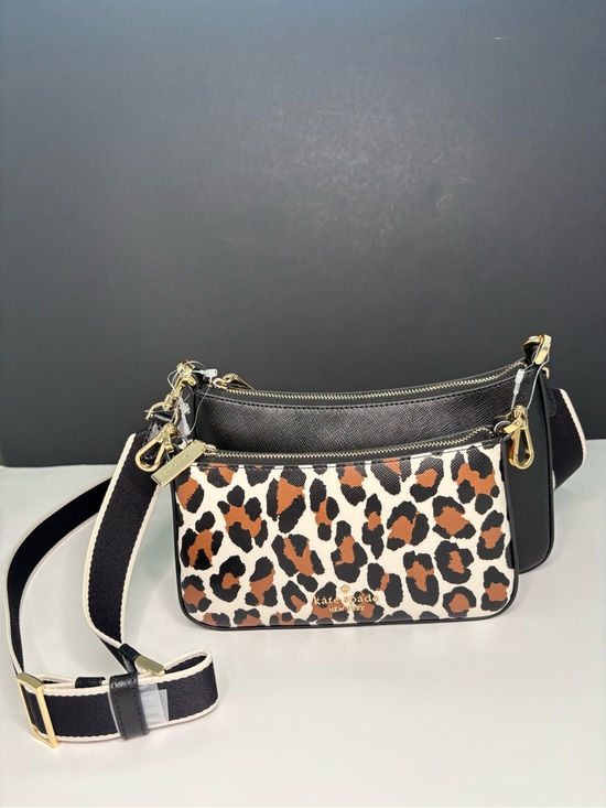 kate spade Handbags - NWT Kate Spade Duet Leopard Small Crossbody Bag - 3-in-1 Set Black Multi